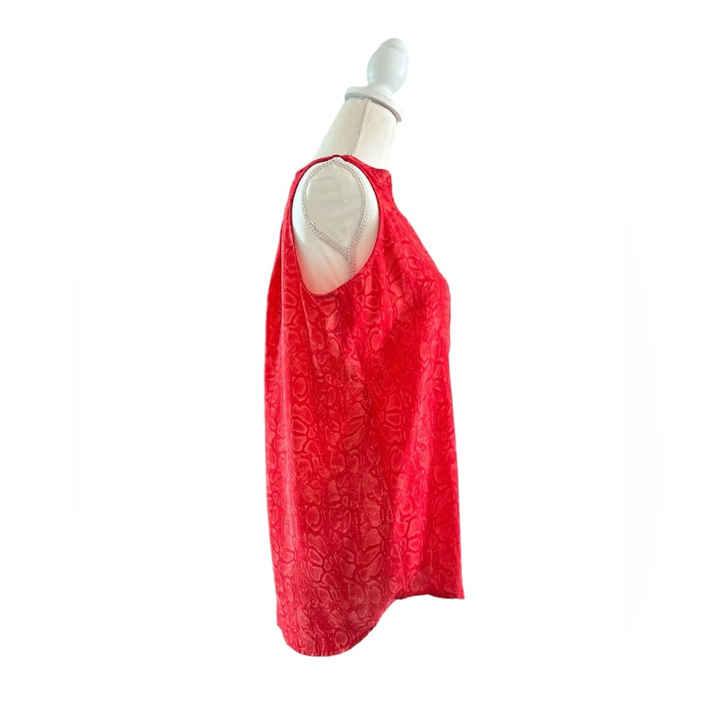 JNY Jones New York Red Snake Skin Pattern Blouse - Size Medium - Picture 10 of 13